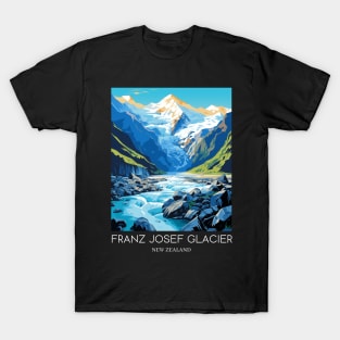 A Pop Art Travel Print of the Franz Josef Glacier - New Zealand T-Shirt